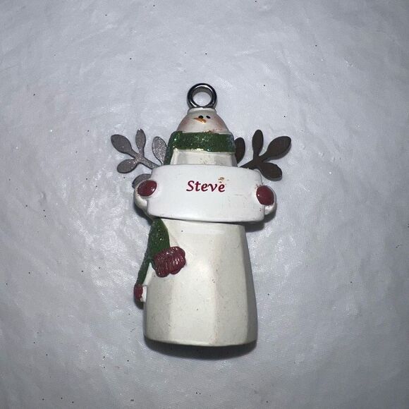 Rustic Snowman Angel “Steve” Christmas Tree Ornament - Picture 1 of 5